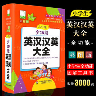 高效速查小字典词典 全彩教辅书 华东师范大学 青苹果精品学辅 全功能图解工具口袋书 小学生全功能英汉汉英大全 精装 正版