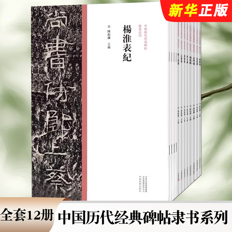 正版全套12册 中国历代经典碑帖隶书系列 张迁碑乙瑛碑曹全碑肥致碑礼器碑石门颂 河南美术社 隶书毛笔书法字帖入门临摹碑帖教程书