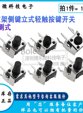 2脚带支架侧键立式轻触按键开关
