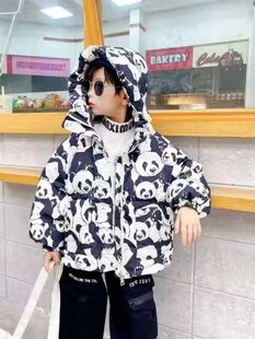冬装新款男女童羽绒服韩版宝宝卡通连帽外套保暖白鸭绒上衣