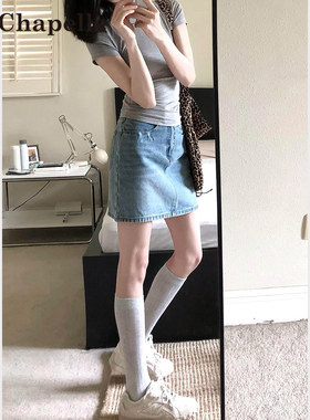 拉夏贝尔牛仔半身裙女