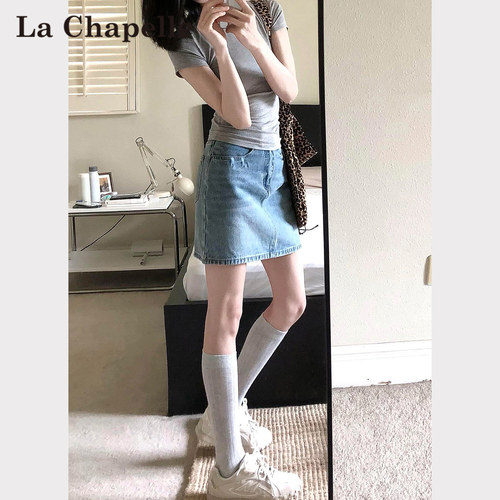 拉夏贝尔牛仔半身裙女