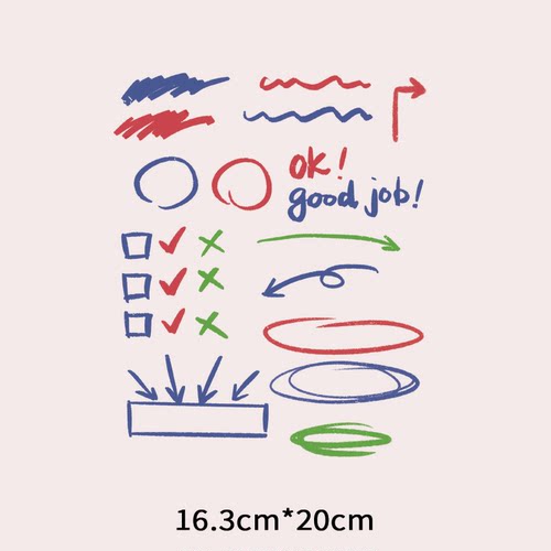 涂鸦字母箭头卡通印花辅料过粉