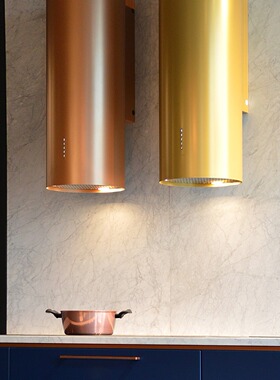 意大利进口falmec方美柯铜色35cm圆柱形油烟机