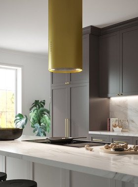 意大利进口falmec方美柯金色35cm圆柱形油烟机