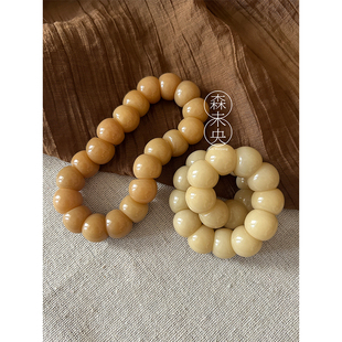 森未央「太妃糖蒜瓣」15mm大尺寸厚切山竹蒜瓣大肠菩提根手串