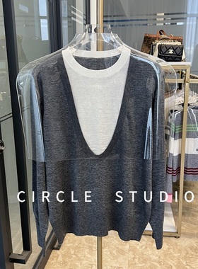 高阶品味！假两件针织衫女秋冬设计感小众宽松软糯毛衣套头上衣