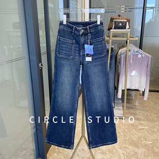 腿型修容术~迪家同款高腰微喇叭牛仔裤女秋冬加绒保暖显瘦长裤