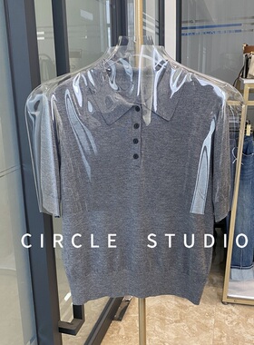 【断码清仓】百搭显瘦好穿修身莱赛尔POLO衫绿色薄款针织衫女上衣