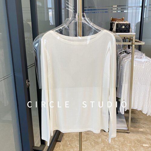 亲肤柔滑长袖休闲薄款T恤女