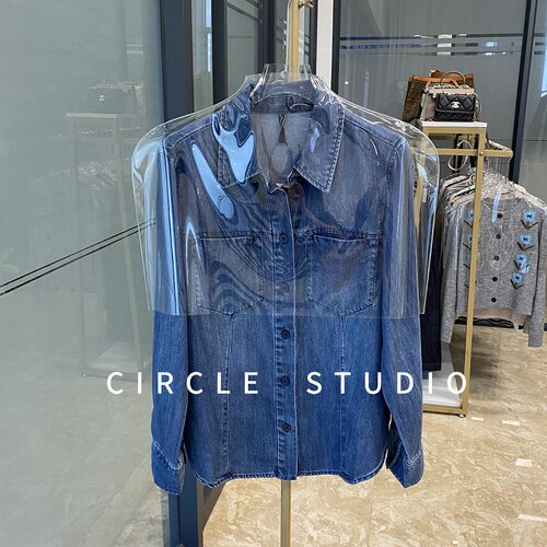 柜台货！质感超赞客供莱赛尔修身显瘦叠穿百搭休闲牛仔衬衫女上衣