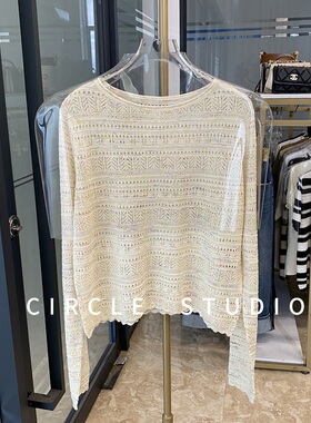 秋日诗篇！日本和纸彩纱清透镂空慵懒风宽松套头廓形短款针织罩衫