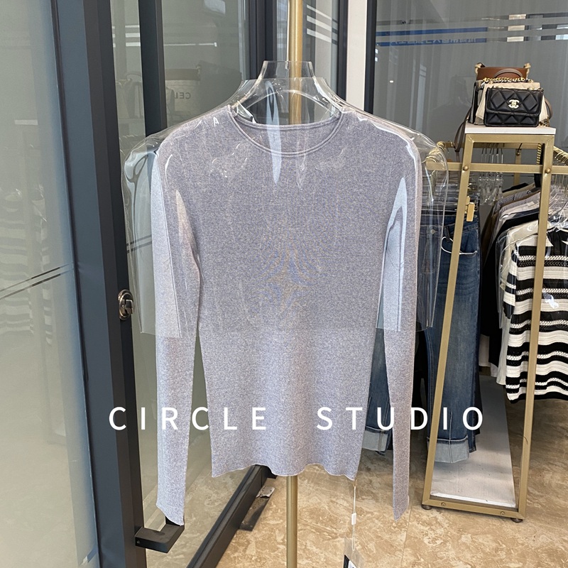 澳洲120S羊毛圆领修身套头针织衫