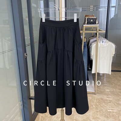 中长款蛋糕裙显瘦质感A字半身裙