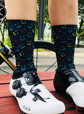 PCycling自行车骑行竞技袜子骷髅速干透气中筒袜越野公路山地装备