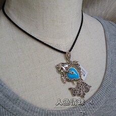 товар из китая 【系石苑进口】所罗门纯银天然天蓝色绿松石蓝松石马克赛金鱼吊坠 System stone