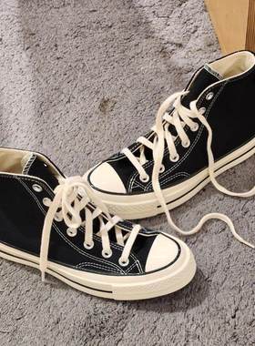 ALL STAR 1970S黑色高帮男鞋经典白色低帮帆布鞋板鞋女鞋162050C