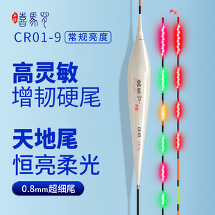 喜马罗CR双排LED咬钩变色夜光漂高灵敏日夜两用硬尾鱼漂鲫鲤浮漂