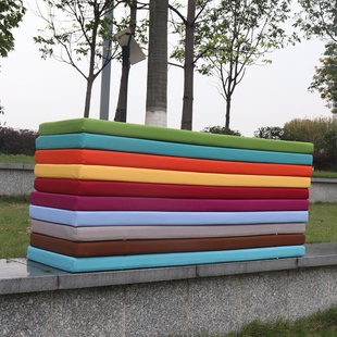 户外防水防晒沙发坐垫子长条方形凳藤椅卡座海绵软包靠背室外定制