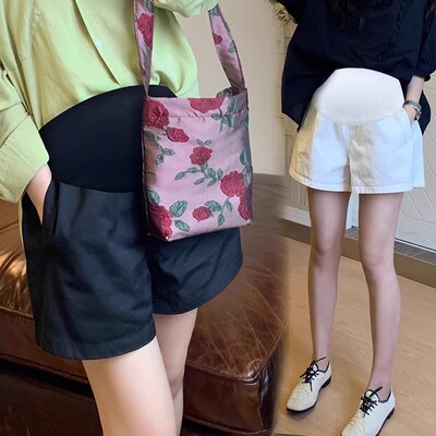 孕妇裤子夏季薄款小个子牛仔阔腿短裤宽松外穿大码休闲打底裤夏装 — 5