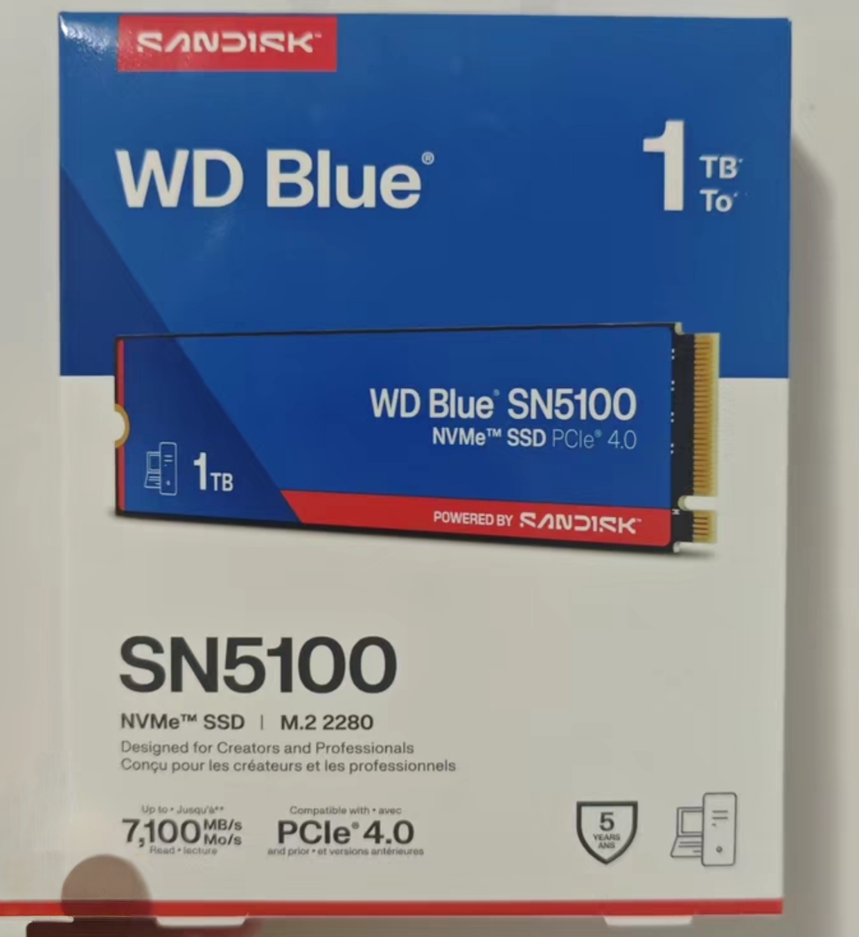 全新西数SN5100 1tb nvme pci4.0 tlc m2笔记本台式机游戏硬盘