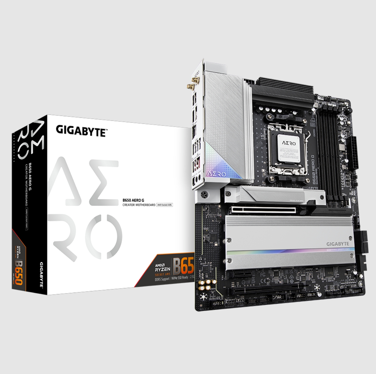 技嘉b650 aero g白魔鹰主板支持AM5针7800x 7950x 9950xcpu处理器