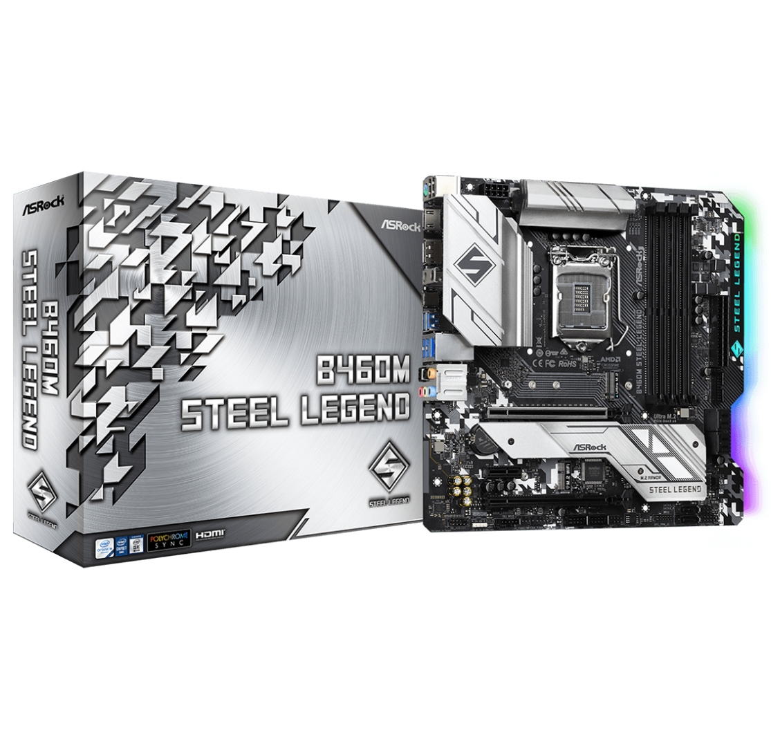 华擎B460M STEEL LEGEND钢铁传奇主板1200支持10700 10900kfcpu