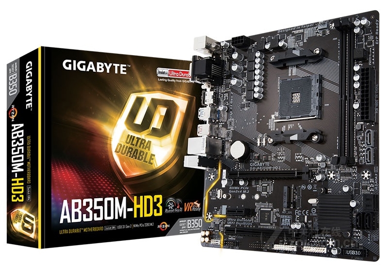 技嘉AB350M-HD3支持5代cpu
