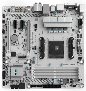 微星B350M MORTAR ARCTIC AM4钛金主板支持锐龙2700X3600 5950X