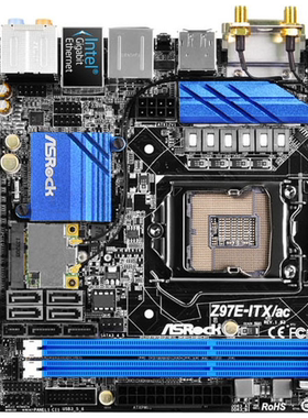 华擎Z97E-ITX/AC主板1150针支持i34130i54460i747704790kcpu带m2