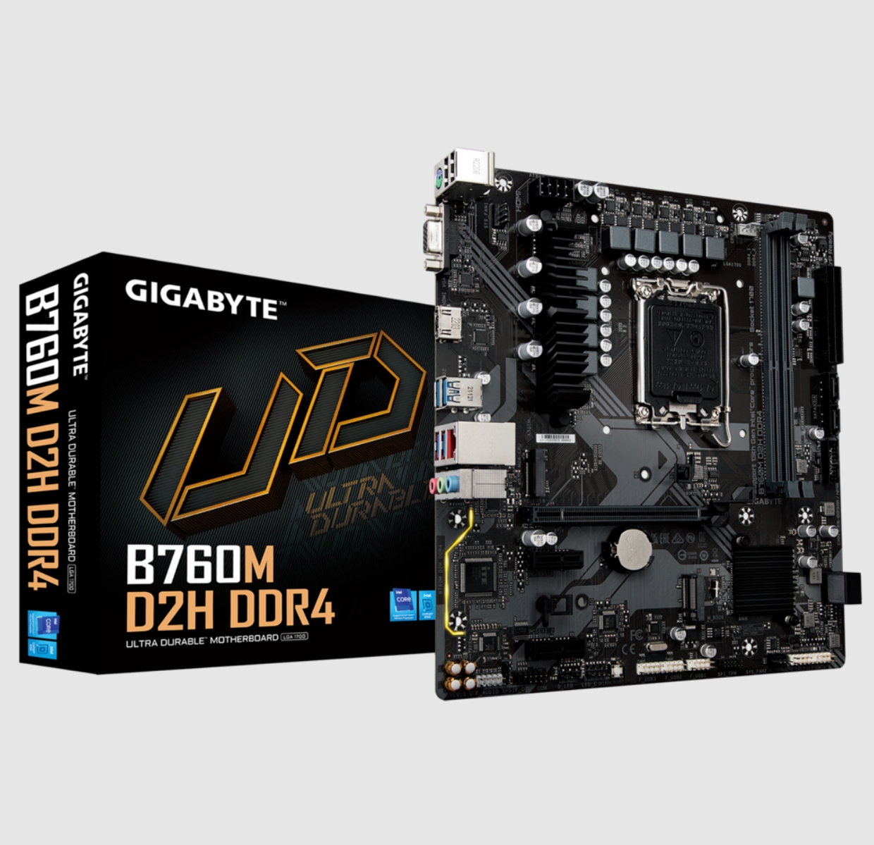 技嘉B760M D2H DDR4内存1700针主板支持12/13/14代cpu处理器
