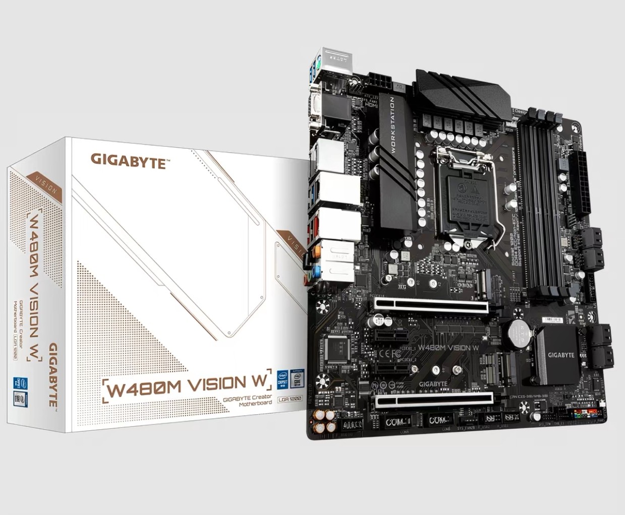 技嘉W480M VISION W主板1200针支持10700 11900k 1250 1370 1390p - 实物图