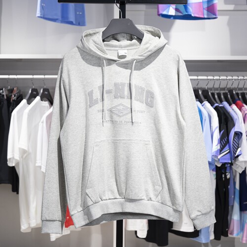 李宁休闲男子连帽宽松运动卫衣