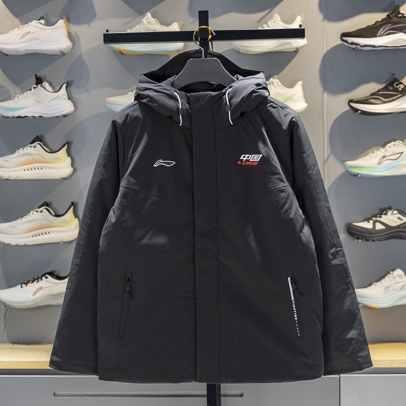 李宁短棉服男子2025秋季新款健身系列防风保暖连帽外套AJMV155