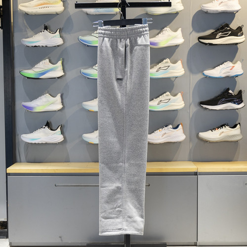 李宁直筒男子加绒保暖宽松卫裤