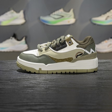 李宁001 BTC MEGA男子板鞋2025新品舒适软弹经典休闲鞋AGCV383