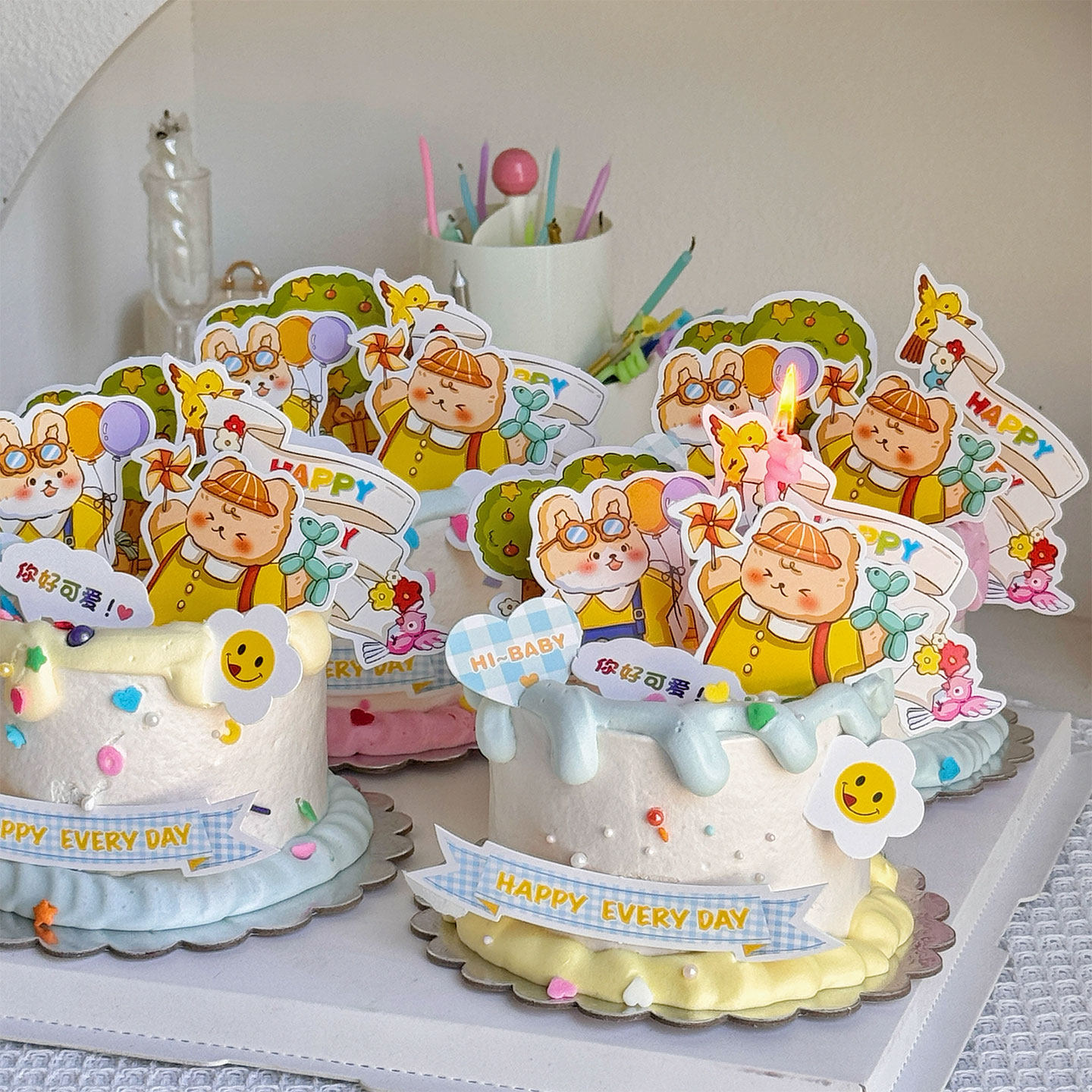 卡通六一儿童节小熊奶油蛋糕装饰可爱小熊兔子烟冷花派对插牌插件,节庆用品/礼品,蛋糕/烘焙装饰用品,淘宝优惠券,粉丝福利购,淘宝优惠卷