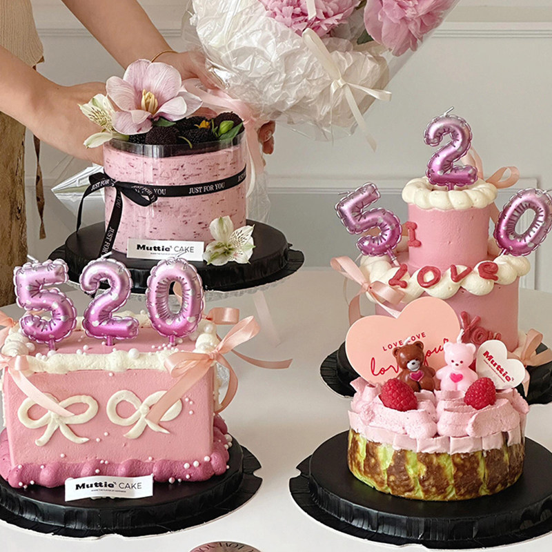 网红520情人节蛋糕装饰抱心情侣小熊粉色气球蜡烛爱心卡鲜花插件,节庆用品/礼品,蛋糕/烘焙装饰用品,淘宝优惠券,粉丝福利购,淘宝优惠卷