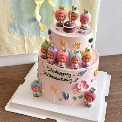 可爱许愿星星人儿童生日蛋糕装饰