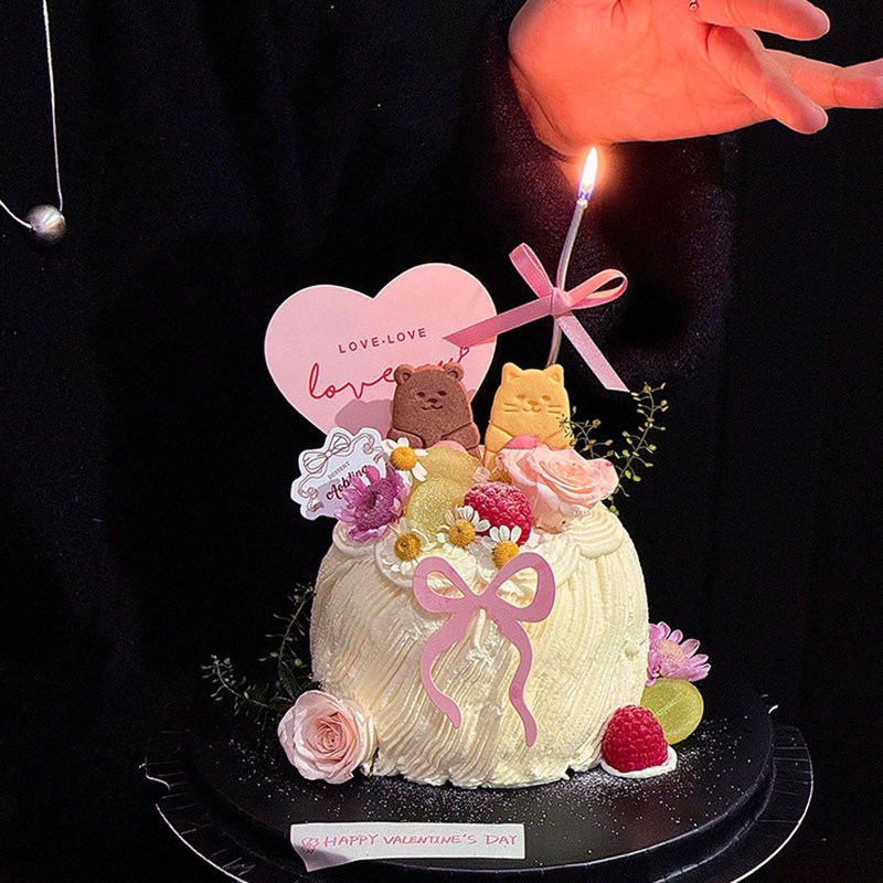 520情人节氛围感小熊兔子蛋糕装饰可爱熊兔曲线蜡烛甜品装饰,节庆用品/礼品,蛋糕/烘焙装饰用品,淘宝优惠券,粉丝福利购,淘宝优惠卷