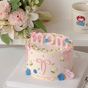 饰仙女妈妈蝴蝶结花朵甜品烘焙插件mom翻糖塑料切模 母亲节蛋糕装