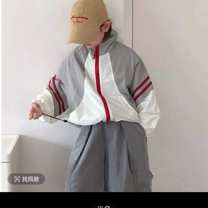 2026新男女童户外露营骑行冲锋衣防晒外套宽松潮酷工装防风衣上衣