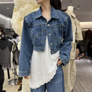 PLNH2026春季新款韩版时尚设计感宽松显瘦质感洗水短牛仔外套女