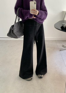 TIME2025冬季 休闲裤 新款 设计感轻奢质感加绒保暖微喇裤 女 韩版 ONE