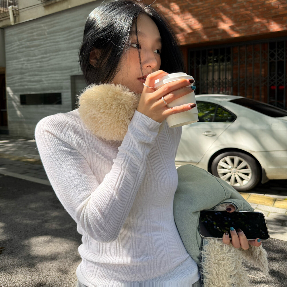 IN.CHOOSE U2025冬季新款美丽奴高领堆堆领内搭外穿羊毛针织衫女