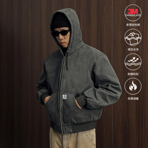 J130夹克美式复古3M新雪丽棉服