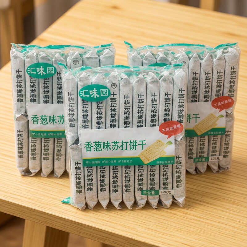 香葱味苏打饼干汇味园425g独立包装开袋即食办公室零食下午茶点心