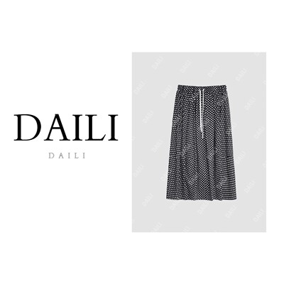 黛利新款时尚百搭气质休闲波点半身裙女DL2506024
