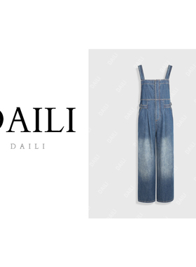 黛利新款时尚百搭休闲显瘦牛仔背带裤女DL2504030