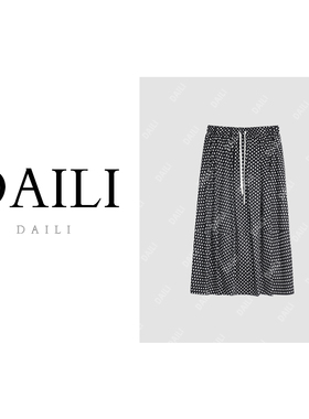 【呼呼专享】黛利新款时尚百搭气质休闲波点半身裙女DL2506024